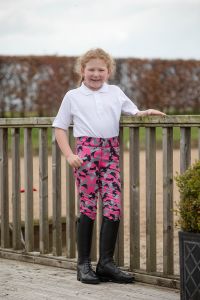 Rhinegold Childrens Full Seat Tights -Pony Print